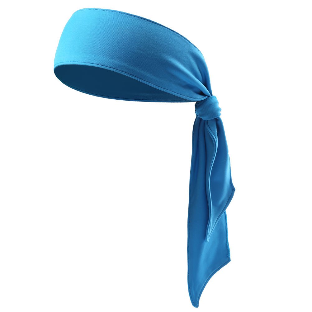 FRCOLOR Blue Tie Headband for Sports, Running, Karate, Tennis, Gym, Sweat-Wicking and Quick-Drying Sweatband Head Tie for Men and Women