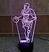 YANGHX 3D illusion Light Kobe Bryant NBA BlackMamba 7 Colors Change FOR 2016 Halloween Christmas Children Table Lamp (Color: Multicolor)