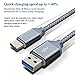 iMangoo USB 3.0 USB-C to USB-A Cable, 1ft Type C Cable Nylon Braided Charging Cord Reversible Connector Rapid Data Sync Fast Charge USB C Cable for Samsung Galaxy S8 Plus Nexus 6P/5X Huawei P9 Plus