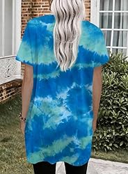 Women's Tops Short Sleeve Tunic Dress Shirts Cotton