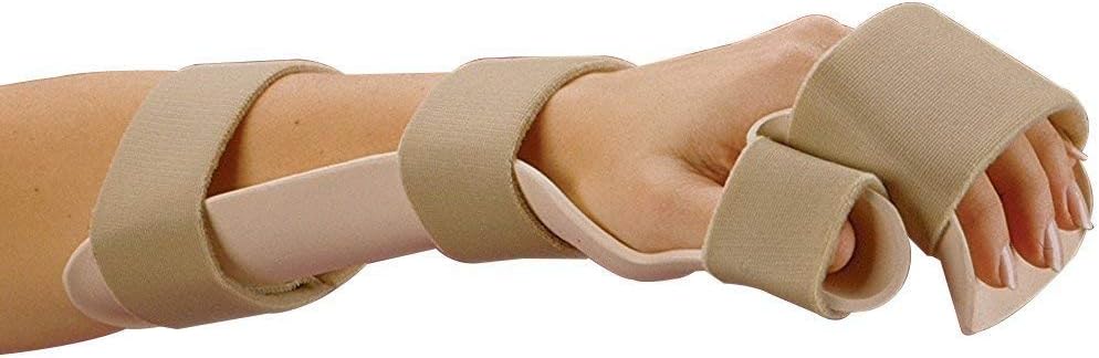 Rolyan Splinting Material, Resting Pan Mitt Splint with Strapping, Beige, Right, Large