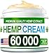 Hemp Pain Relief Cream - 60 000 MG - Natural Hemp Extract Relieves Inflammation, Knee, Muscle, Joint & Back Pain - Contains Arnica, MSM & EMU Oil - Non-GMO - Made in USA primary