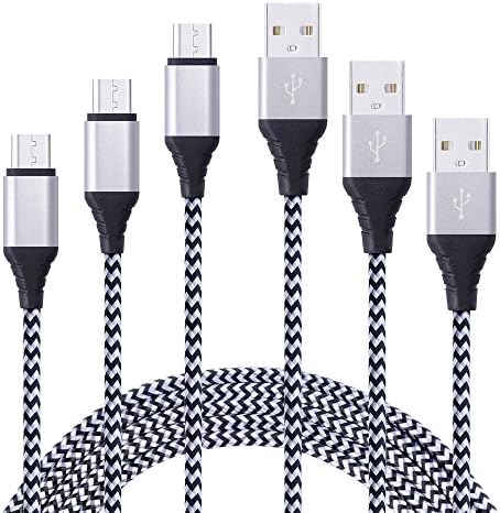 CableLovers Micro USB Cable 3FT 6FT 10FT, 3 Pack High Speed Nylon Braided Tangle Free Micro USB Charging Cable Cord for Samsung Galaxy S7 S6 edge, HTC, Note, Motorola, BLU, Android smartphones
