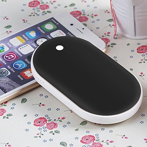 XY ZONE Cobblestone USB Charger Pocket Electric Hand Warmer Rechargeable Heater Black