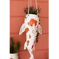 Fioriera Sospesa Kalalou A Forma Di Pesce Koi - Ceramica, Altezza 33 Cm, Arredamento Originale