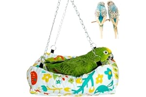 WADY 1 pcs Bird Hammock Parrot Hanging ，Bird Nest House Winter Warm Hammock Happy Cave Bed for Parrot Budgie Parakeet (L)