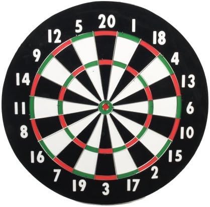 CLASSIC OLD ENGLISH STYLE 18 INCH DOUBLE SIDED DARTBOARD + 6 BRASS DARTS by Classic Game Collection