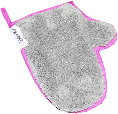 Tack Saver Gray Mitt with Fuchsia Trim, One Size