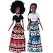 Rambling African American Dolls Baby Movable Joint Toy Best Birthday Gift (Blue A)