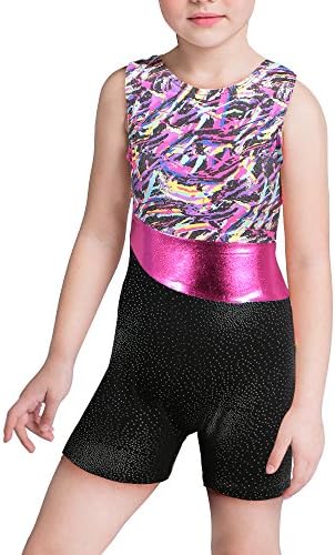 Sparkling Leotard Fashion colorful Gymnastics Dance Shorts (150, Watercolor)