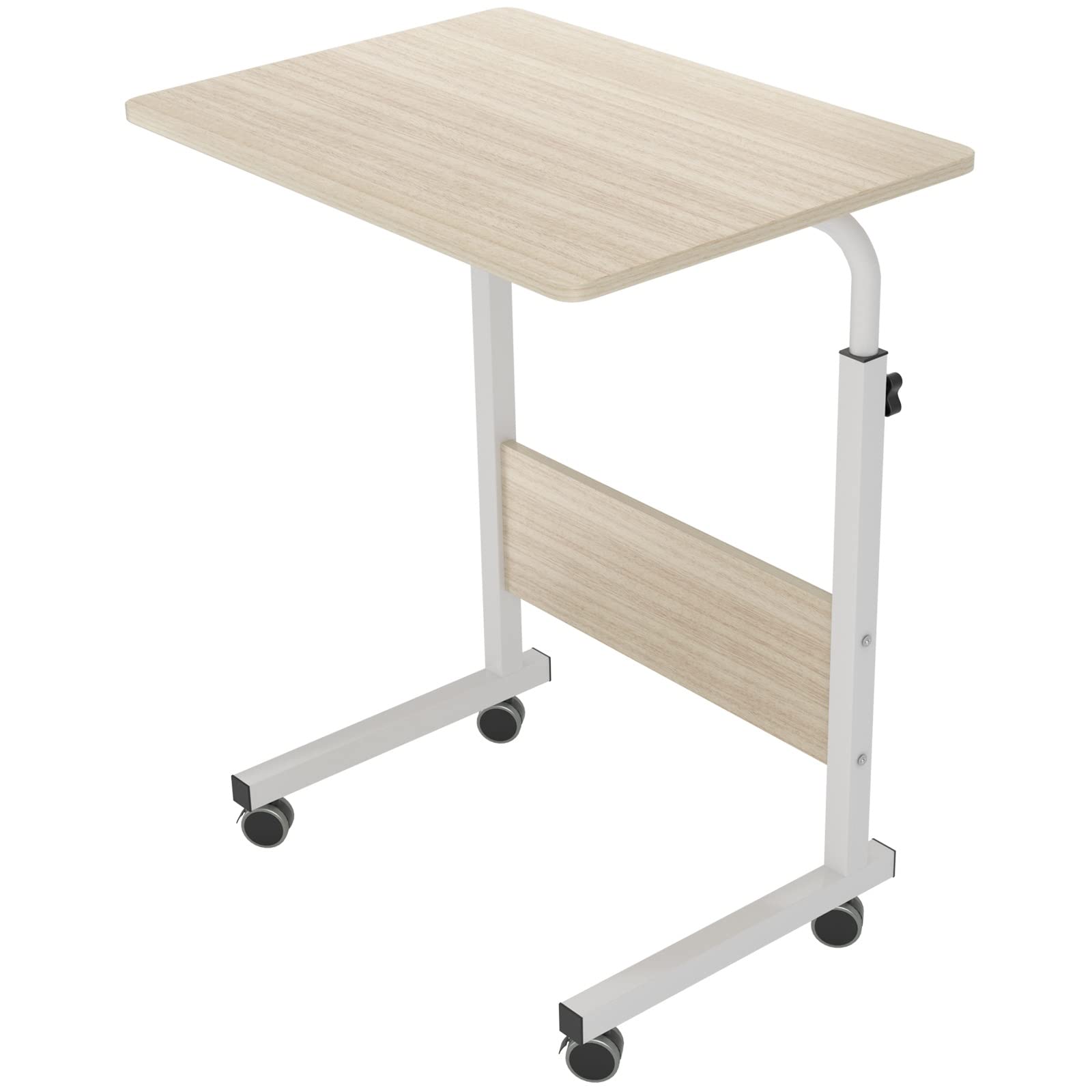 sogesfurniture Laptop Table Height Adjustable, Mobile Laptop Stand Coffee Table Side Table, portable Laptop Desk Tray for Sofa, Bed, Balcony, Garden, 60x40cm, White Maple 05#1-60MP-BH โ image 1