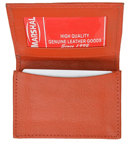 New Leather BiFold Credit Card & Business Card Holder Many Colors!!! (Orange)