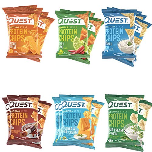 Quest Nutrition Protein Chips Ultimate Variety Pack. Tortilla and Original Style Bundle for Healthy and Savory Snack with Low Carbs and High Protein (30 Count, 6 Flavors) Quest Nutrition Protein Chips Ultimate Variety Pack. Tortilla and Original Style Bundle for Healthy and Savory Snack with Low Carbs and High Protein (30 Count, 6 Flavors)