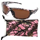 VertX Womens Pink Polarized Camouflage Sunglasses Sport Fishing Hunting