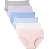 BAMBOO COOL Girls Underwear Kids Soft Skin-friendly Panties Breathable Lightweight Briefs For Teens 6-14 Years 6 Pack