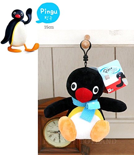 Cute-Bag-Hanger-Hook-Holder-plush-toy-Pingu-Penguin-stuffed-animal-gift-doll-6inch
