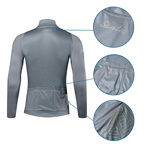 image for Santic Cycling Jersey Men's Long Sleeve Tops Mountain Bike Shirts Bicy