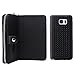 Galaxy S7 Edge Case, TabPow Wave Zipper Cash Slot Series - [Card Slots][Button Closure] Flip PU Leather Wallet Case Cover with Detachable Magnetic Hard Case for Samsung Galaxy S7 Edge (Black)
