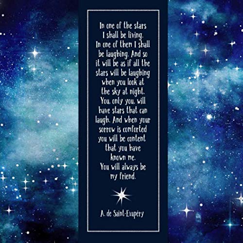 Little Prince Star Quote In One Of The Stars: The Little Prince Quote Funeral Guest Book -  Celebration Of Life Sign In - Memorial Service Guestbook Blanko - In Loving  Memory Remembrance Condolence Book - Blue
