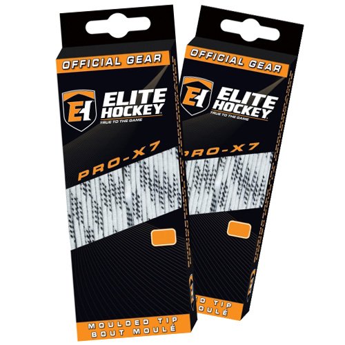 Elite Hockey Pro X7 Wide Cotton Hockey Skate Laces -- SET of 2 Pairs