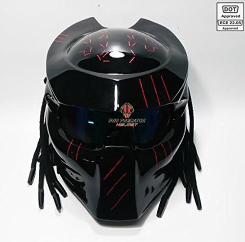 Custom Pro Predator Motorcycle Dot Approved Helmet Shine Black SY27 (XXL)