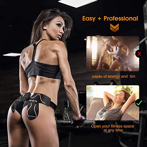 MOICO Butt Hips Trainer 2019 Upgrade Muscle Toner Fitness Training Gear Home Office Ab Trainer Workout Equipment Machine Fitness for Women Men,10pcs Free Gel Pads