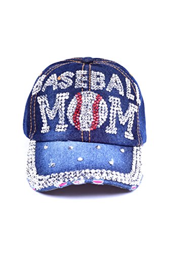 bling baseball mom caps