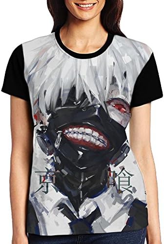 JieKeTieShen Women's Tokyo Ghoul 3D Printed Short Sleeve Funny Tee Shirt