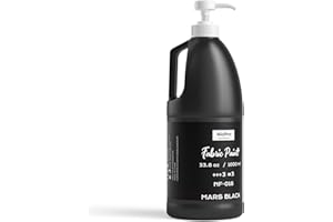 Nicpro Black Fabric Paint with Pump, 33.8 fl oz (1000 ml) Large Fabric Paint for Clothes Permanent, Rich Pigment Non-Toxic Soft Clothing Paint for DIY T-shirts Jeans Crafts, Refresh Furniture