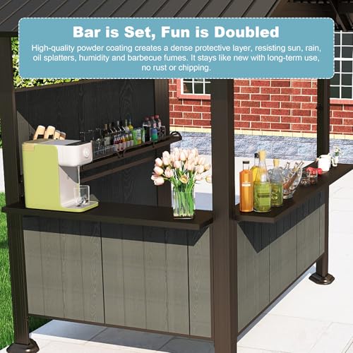 Domi 9.4x6.2 FT Grill Gazebo Review: Hardtop Outdoor Bar with Serving Counter image 21