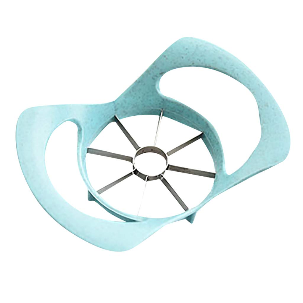 8-Blade Apple Slicer Corer Cutter Wedger Divider Ultra Sharp Stainless Steel Blades & Ergonomic Rubber Grip Handle (Blue)