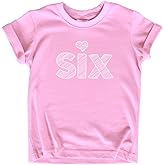 6th Birthday Shirt Girl Toddler Outfit 6 Year Old Girls six Happy Bday Sixth Gift Heart tee