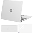 MOSISO Case Only Compatible with Microsoft Surface Laptop Go 3/2/1 12.4 inch 2023 2022 2020 Release (Models: 2013 & 1943), Protective Plastic Hard Shell&Keyboard Cover&Screen Protector, Translucent