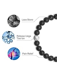 M Mooham - Pulsera de cuentas de piedras naturales, cuentas de 8 mm, para pareja, alivio del estrés, yoga, cuentas semipreciosas de larga distancia, pulsera elástica de ansiedad