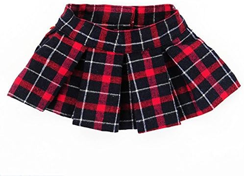 Lovely Black Red Check Pet Short Skirt Pleated Mini Skirt Cat Puppy Dog Clothes Party Dress (Small)
