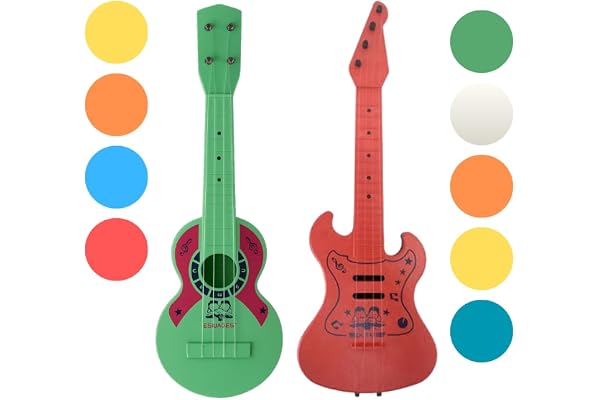 Kit Musical Violinha e Guitarrinha A Corda Brinquedo Educativo Infantil Prenda Cores Sortidas