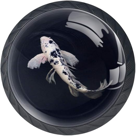 Z&Q Schrankknöpfe zieht Karpfen Tier Schrankknöpfe schwarz matt Glitter