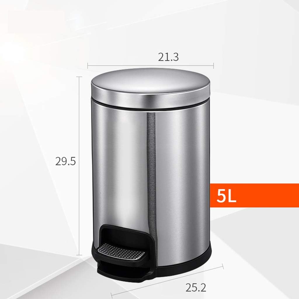 GFLWastebaskets Stainless Steel Trash Can Household Bathroom/Living