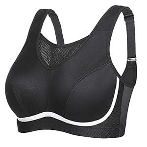 SYROKAN Women’s Wire Free No Padding Full Support Plus Size Sports Bra