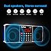 LEFON Multifunction Digital AM FM Radio Bluetooth Media Speaker MP3 Music Player Support TF Card/USB Disk with LED Screen Display and Setting Timing Shutdown Function (Blue-Upgraded Version)