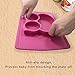 One-Piece Silicone Mini Placemat Plate-Highchair Feeding Tray Suction Placement with a ziplock bag for Children, Kids, Toddlers,Kitchen Dining Table Out Door Travel with FREE SPOON (Pink Owl)