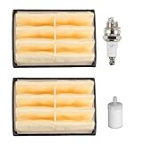 Butom (Pack Of 2 Air Filter With Fuel Filter Spark Plug For Husqvarna 261EPA 262 262XP 268 268 Special 272 272XP 394 394XP 394EPA Gas Chainsaw