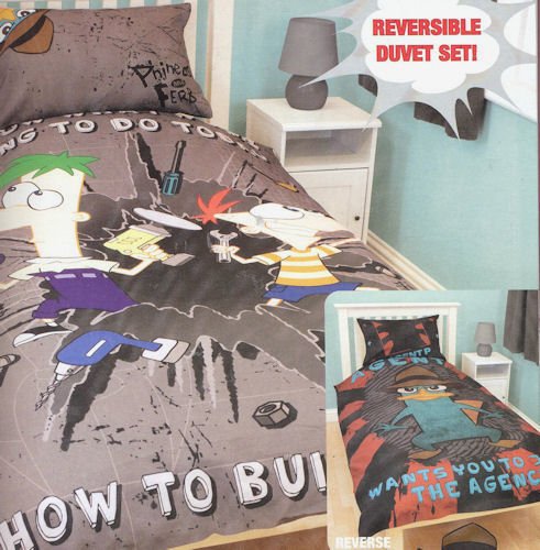 Phineas & Ferb 'Agent' Panel Single Bed Duvet Quilt Cover Set