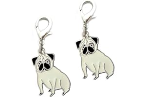 MUMMUMI Dog Keychain Ring Pendant, Cute Pet Mini Dog Memorial Keyring Metal Lightweight Dog Keychain Gift 2PCS
