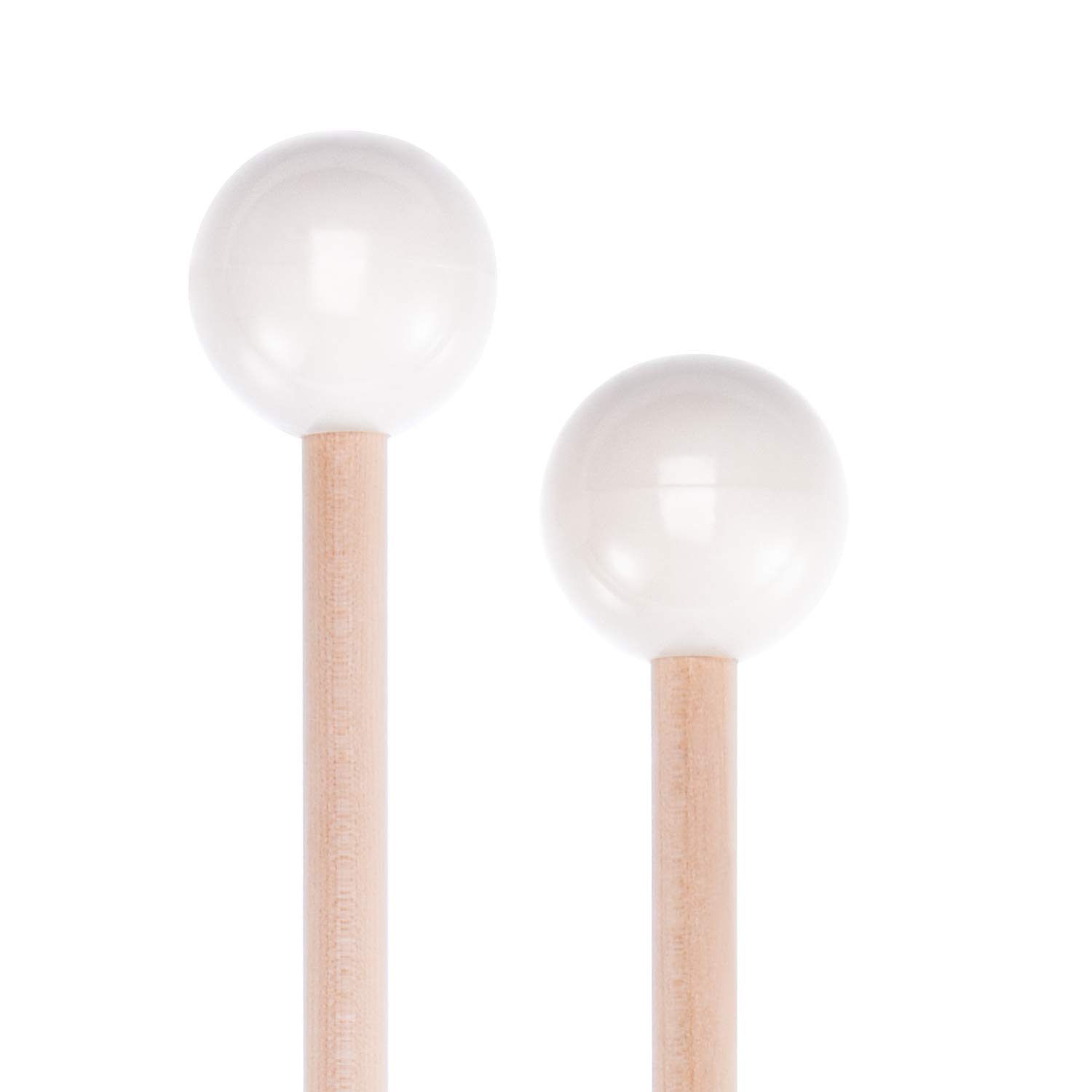 View 1 of 1 Pair Glockenspiel Mallets Hard Mallets Xylophone Mallets Hard Polymer Mallet Glockenspiel Sticks with Wood Handle for Energy Chime, Xylophone, Wood Block, and Bells
