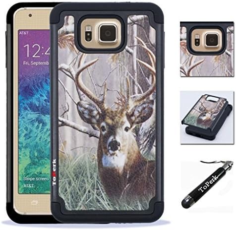 [ Samsung Galaxy Alpha / G850 ] ToPerk (TM) Cyber Graphic Armor Case + Free HD Screen Protector &amp; Stylus Pen As Bundle Sale - Deer Hunting
