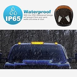 Partsam 3PCS Amber LED Cab Roof Marker Light Top