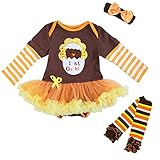 Kirei Sui Baby 1st Gobble Thanksgiving Brown Long Sleeves Bodysuit Leg Warmer