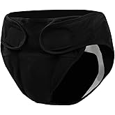Adult Cloth Diaper Covers Waterproof, Adjustable Incontinence Plastic Pants with Absorbent Liner, Washable Rubber Diaper Underwear (Black, Large)