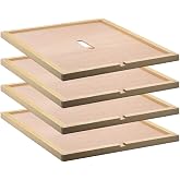 4 Pcs Beehive Inner Cover for 10 Frame Hive Box,Bee Hive Inner Cover with Feeding Hole,Beehive Insulation Ventilation for Beekeeping Tool